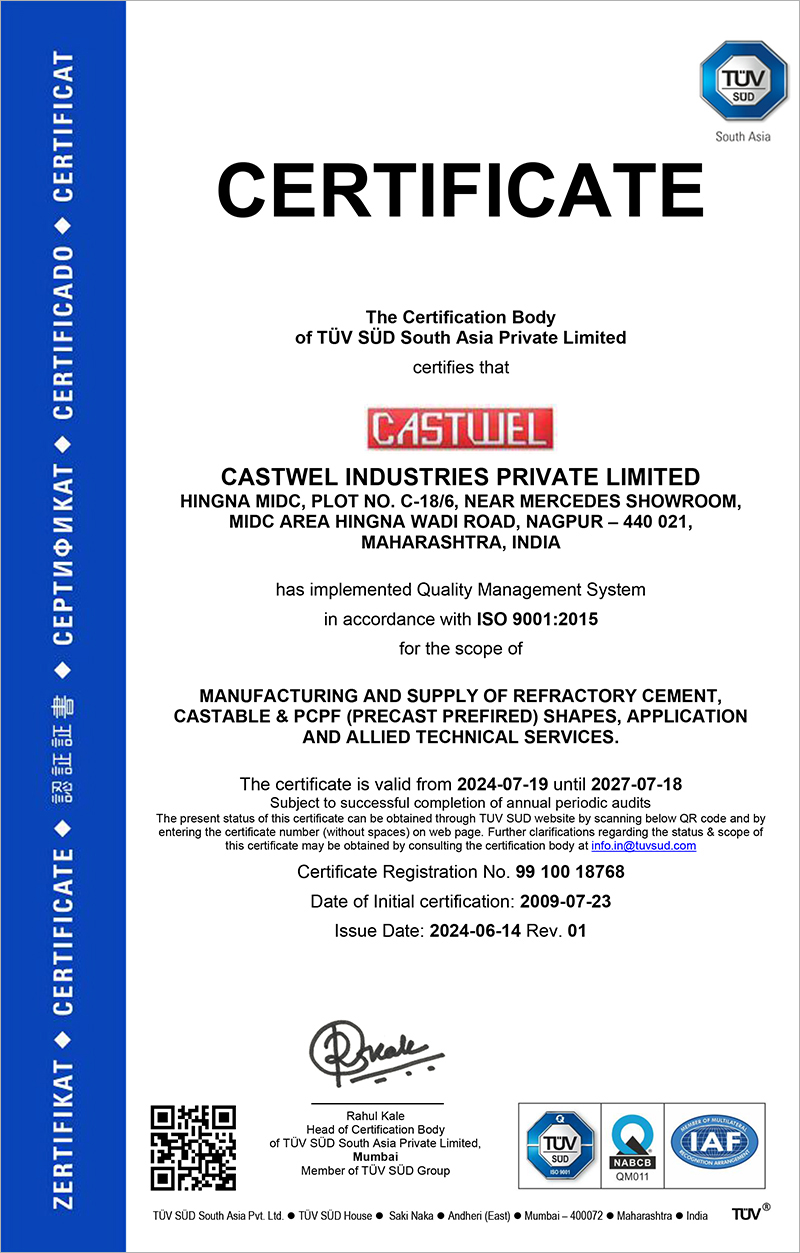 Castwel ISO Certificate